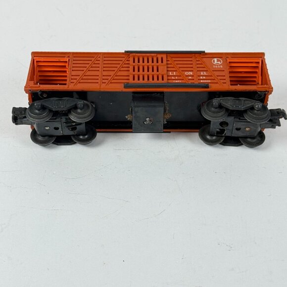 Lionel Postwar O Gauge Orange 3656 Operating Cattle Car Original Untested - Picture 6 of 10